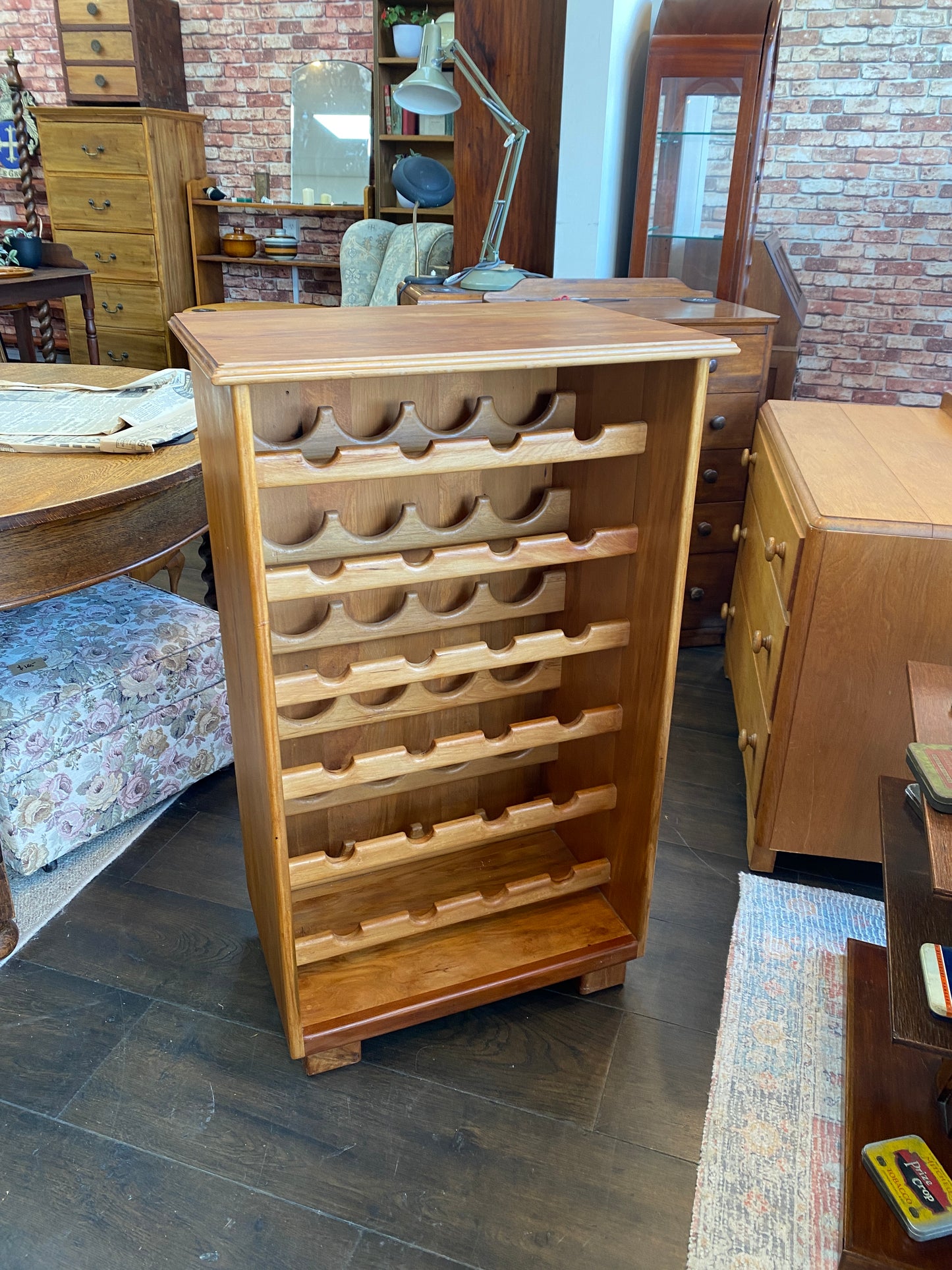Vintage Hand Made Rimu Wine Rack