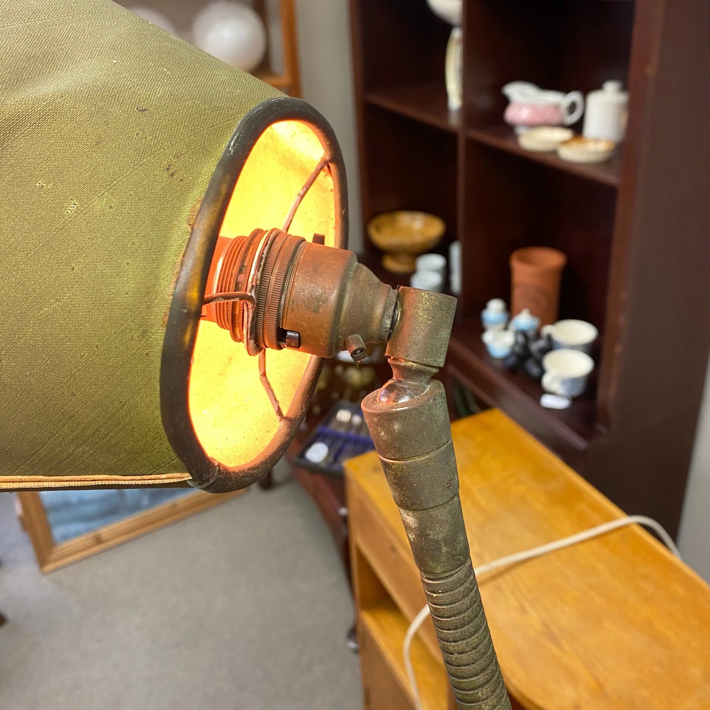 Vintage Industrial Brass Floor Lamp