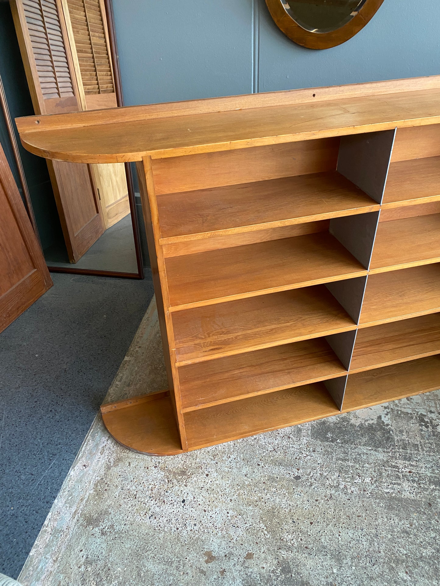 Vintage Large Custom Made Rimu Bookcase