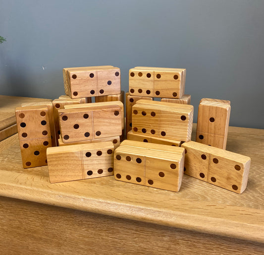 Vintage Large Wooden Dominoes Set of 29