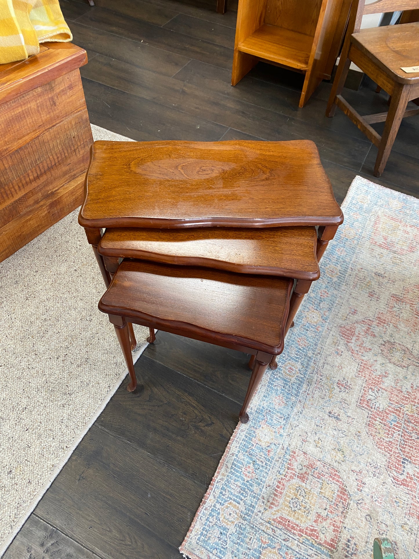 Vintage Mahogany Nest Of Tables with Cabriole Legs