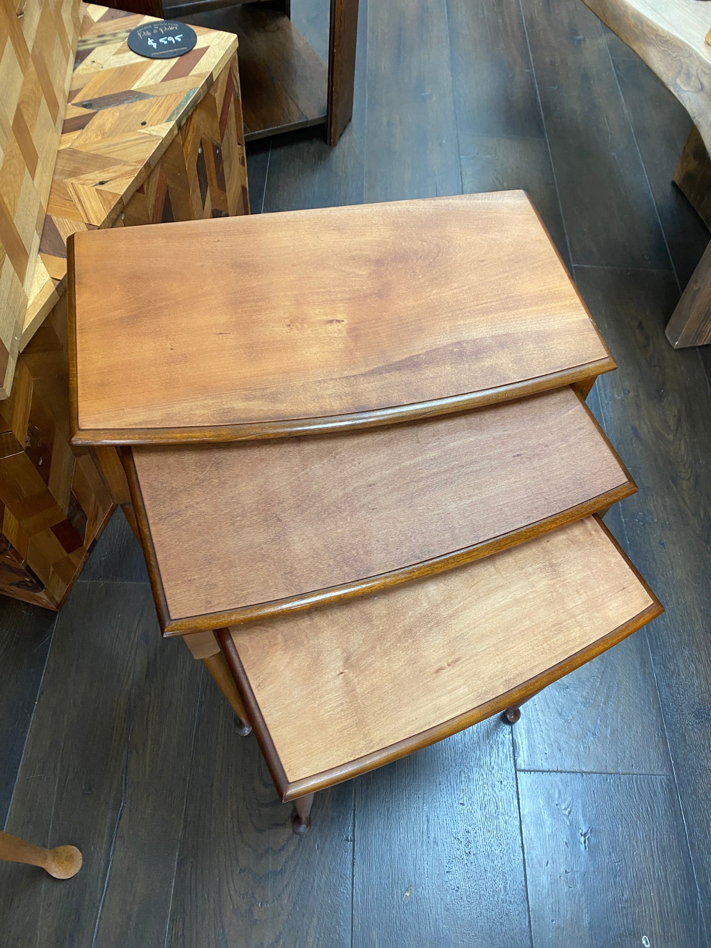 Vintage Mahogany Nest of Tables Cabriole Legs