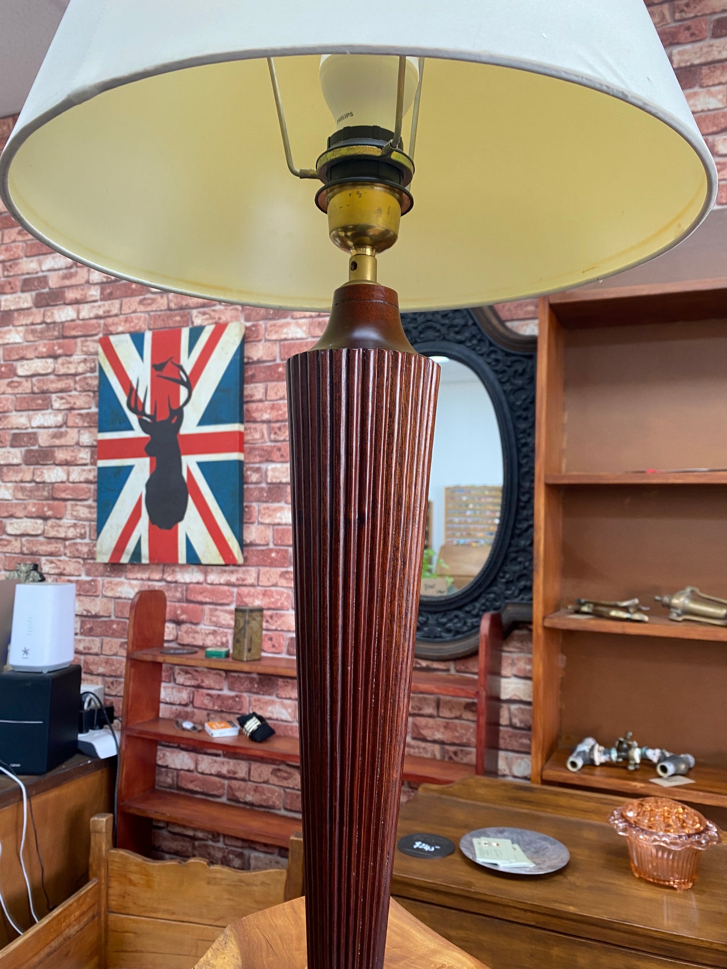 Vintage Mahogany Reading Lamp