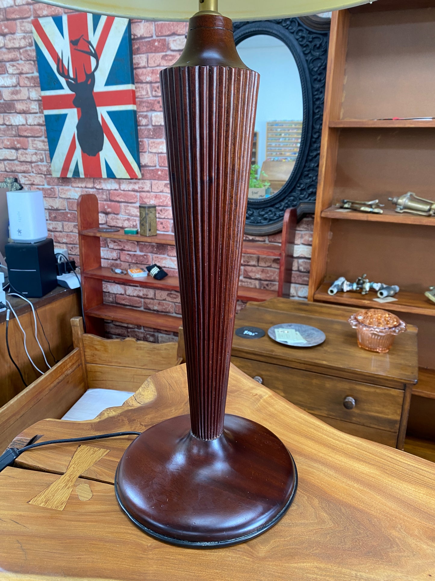 Vintage Mahogany Reading Lamp