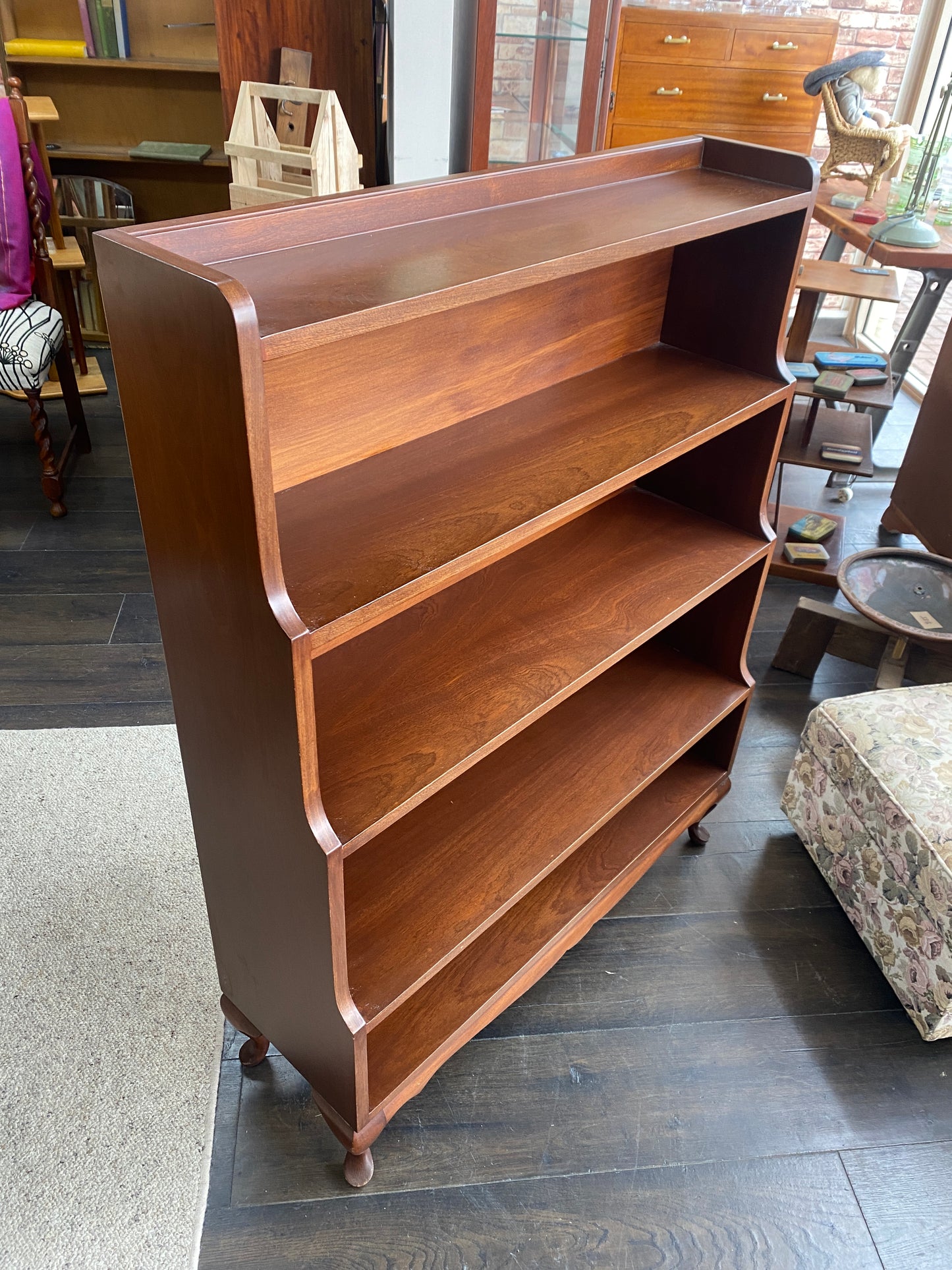 Vintage Regency Style Waterfall Bookcase