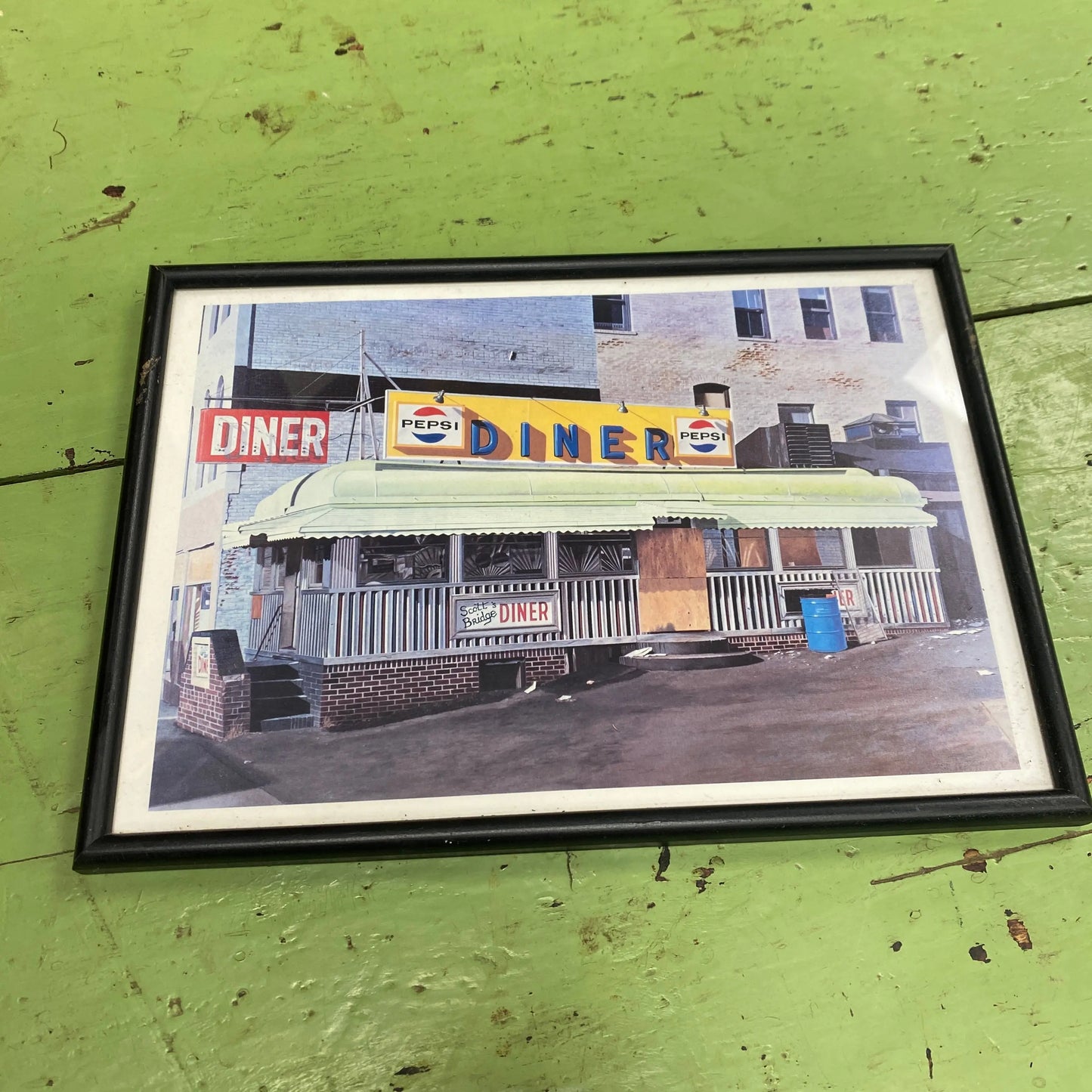 Vintage Retro Diner Print - Scott's Bridge Diner - Plots & Pickles