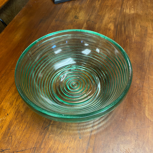 Vintage Ribbed Glass Bowl (Large)