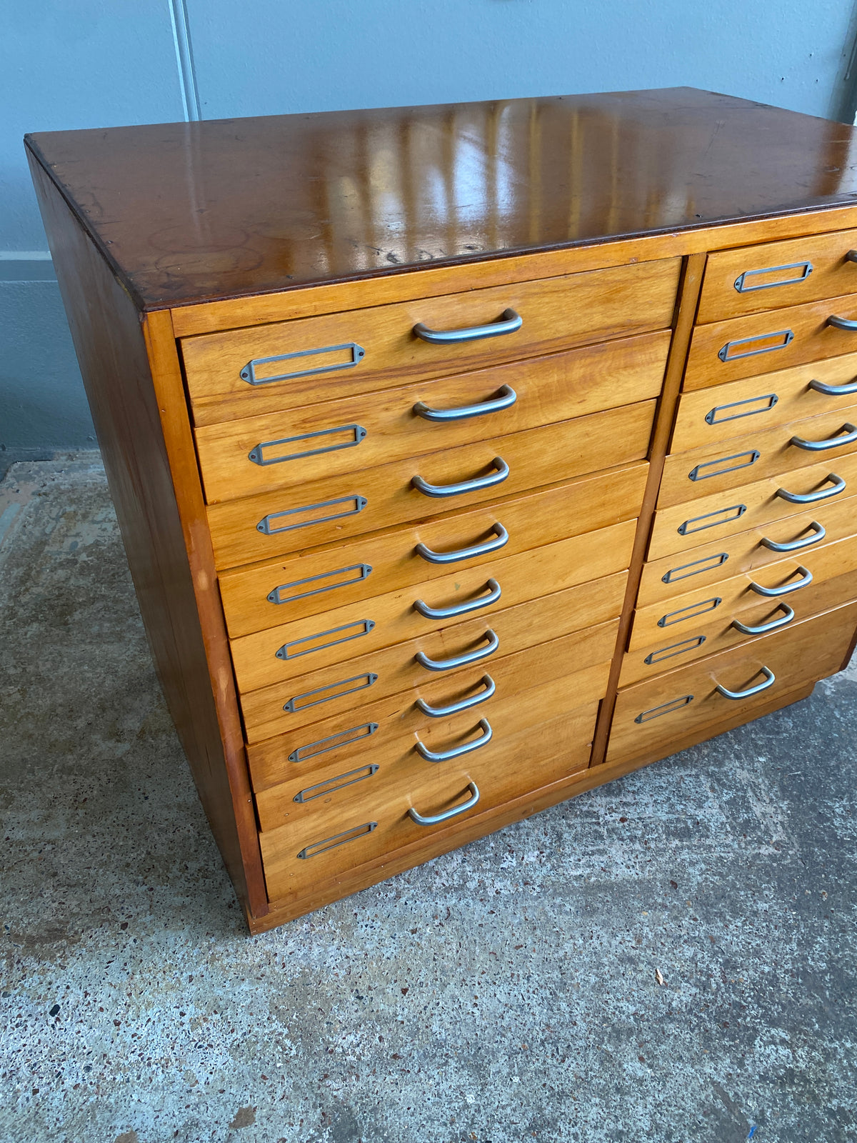 Vintage Rimu Mayline Flat File Cabinet