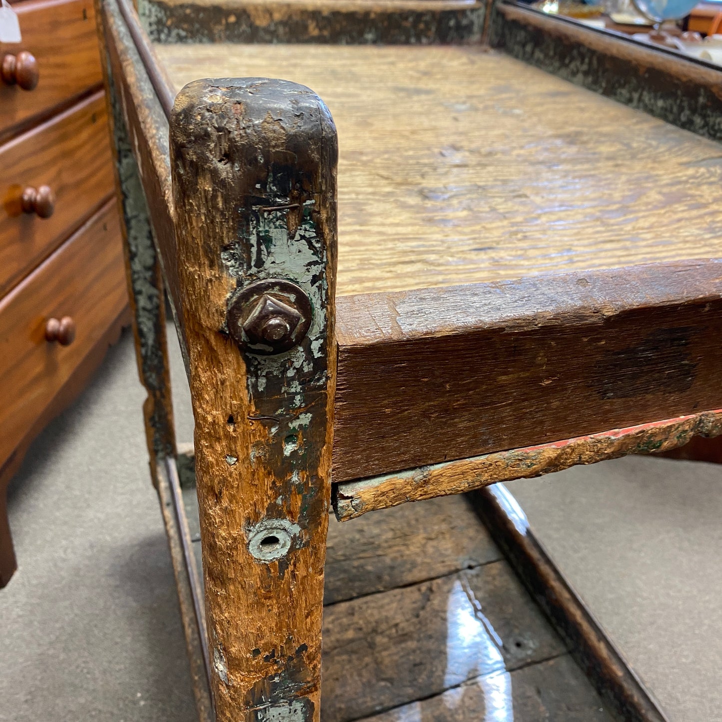 Vintage Rustic Industrial Trolley Table