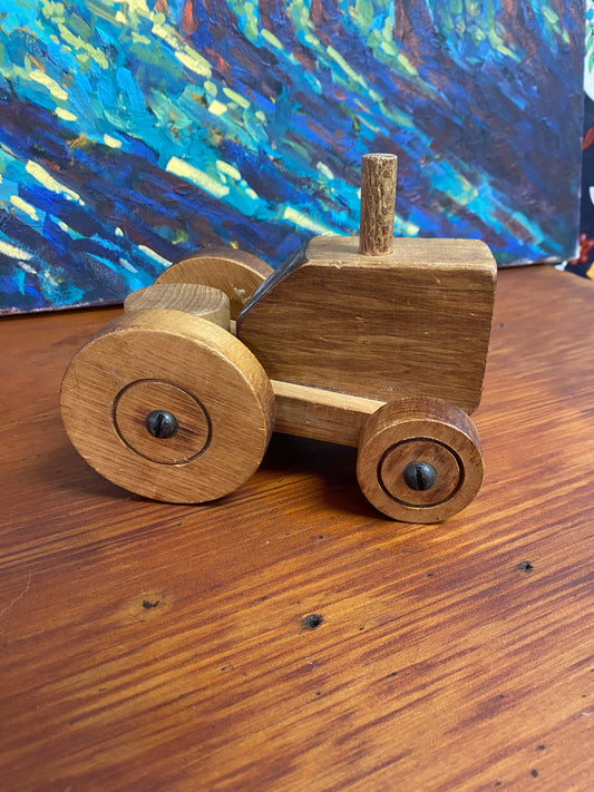 Vintage Scratch Built Wooden Tractor