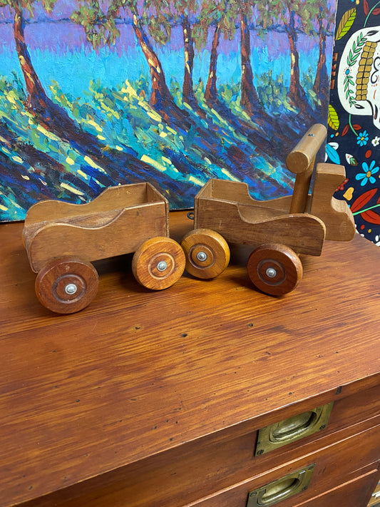 Vintage Scratch Built Wooden Truck & Trailer