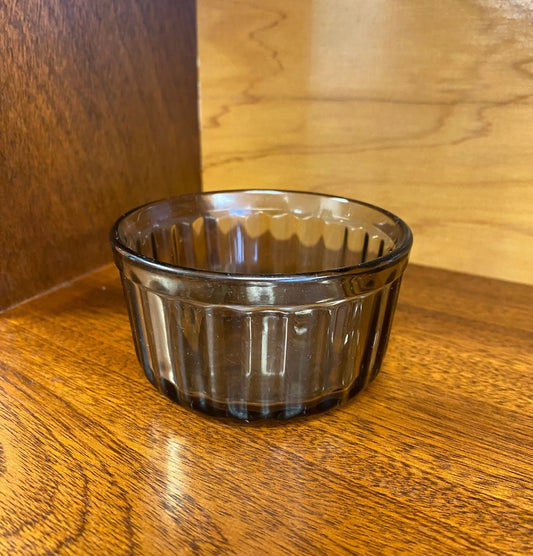 Vintage Smokey Brown Arcopal Glass Bowls - 8cm