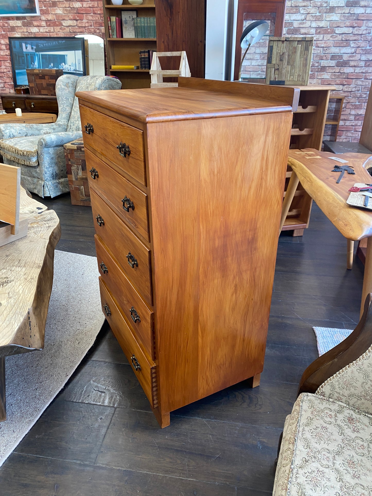 Vintage Solid Heart Rimu 5 Drawer
