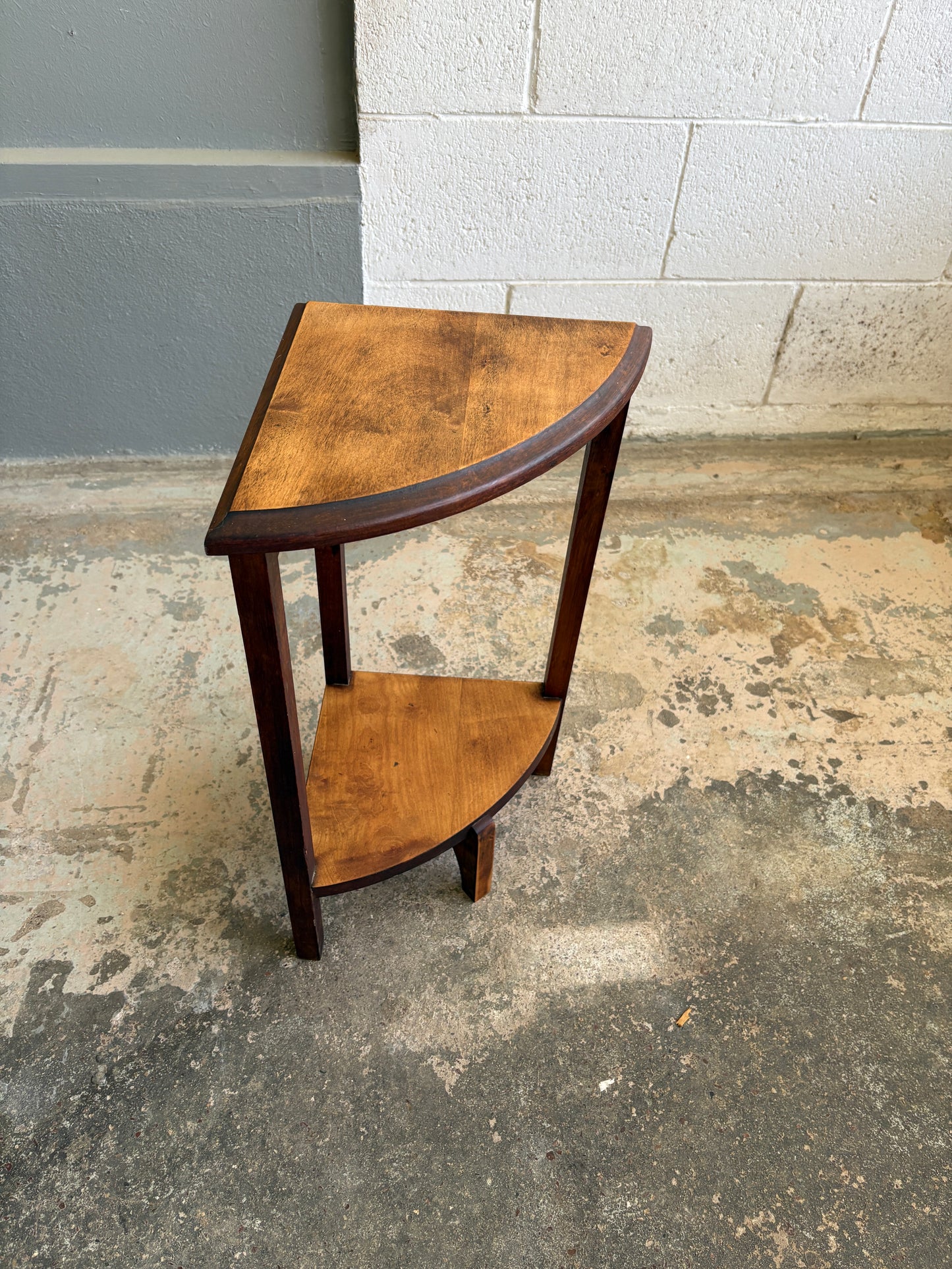 Vintage Solid Mahogany Quarter Plant Stand #2
