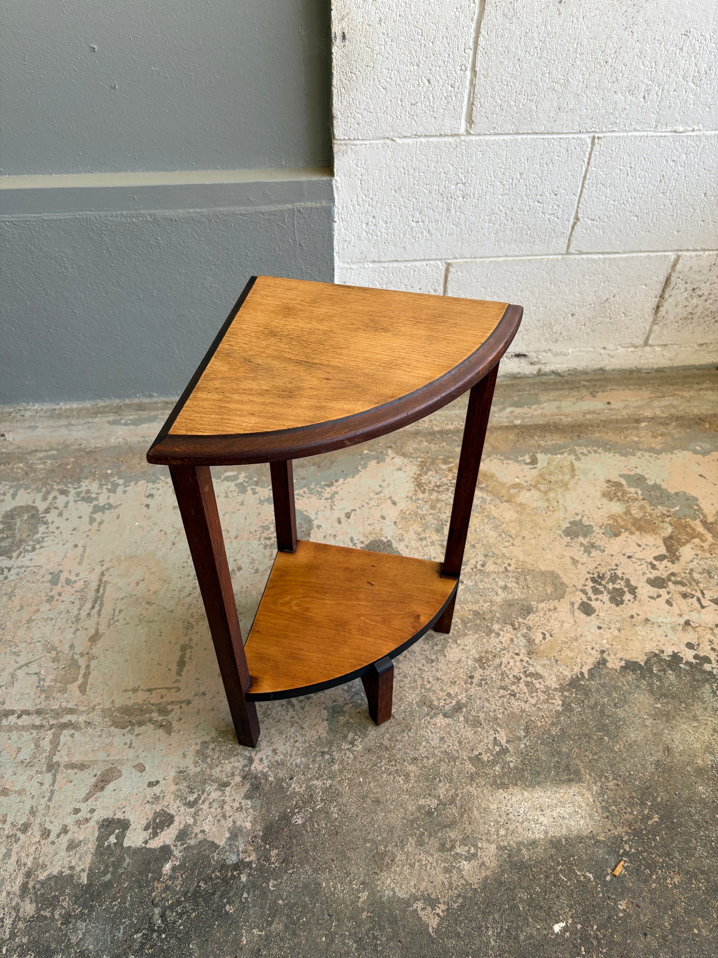 Vintage Solid Mahogany Quarter Plant Stand #3
