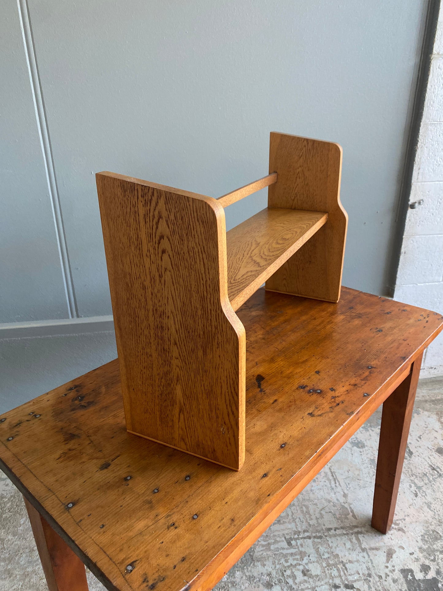 Vintage Solid Oak Book Rack