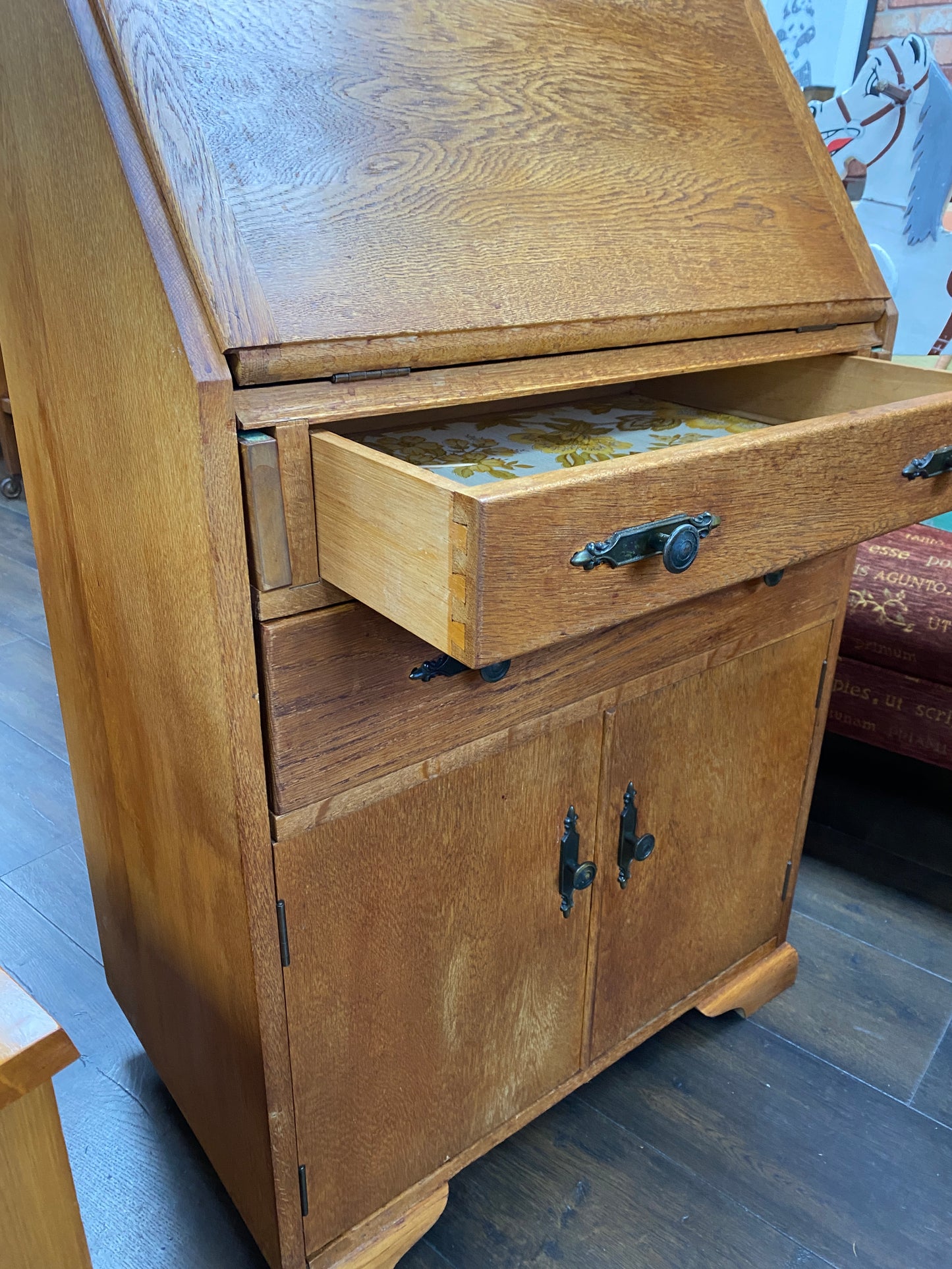 Vintage Solid Oak Bureau