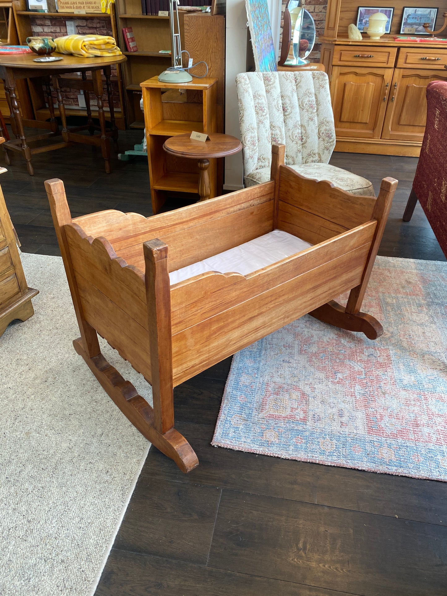 Vintage Solid Wood Baby Rocker
