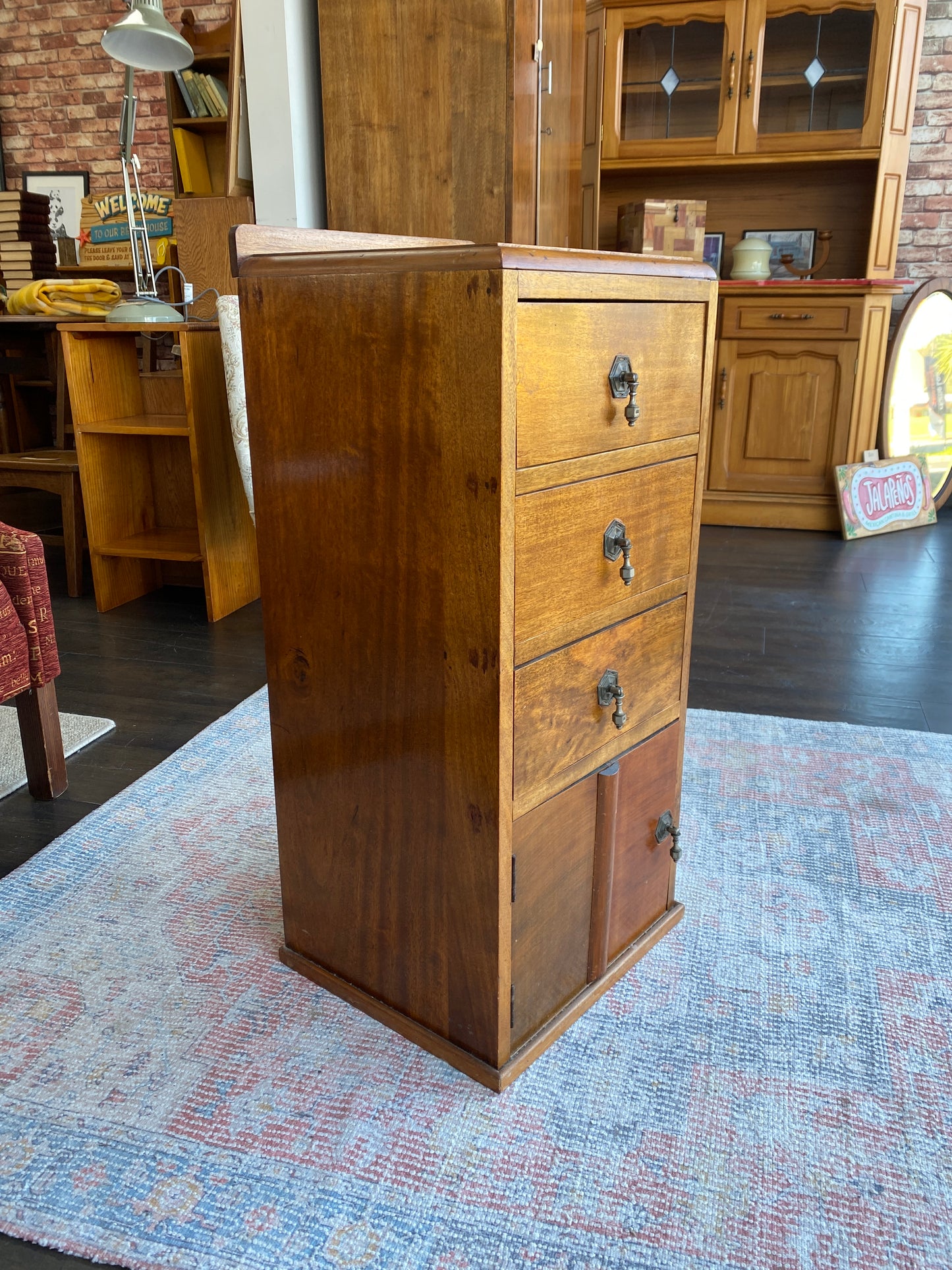 Vintage Solid Wood Decorative Side Cabinet