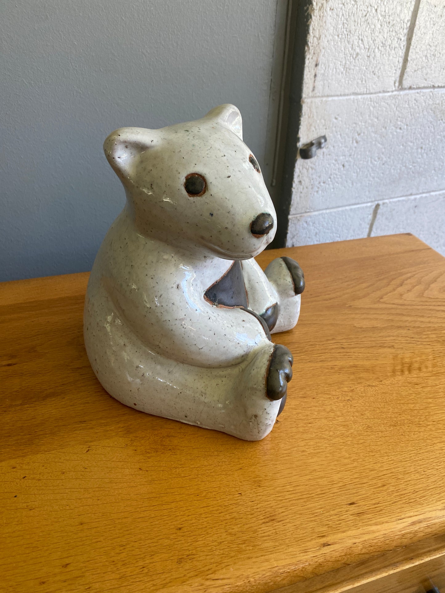 Vintage Terracotta Glazed Polar Bear