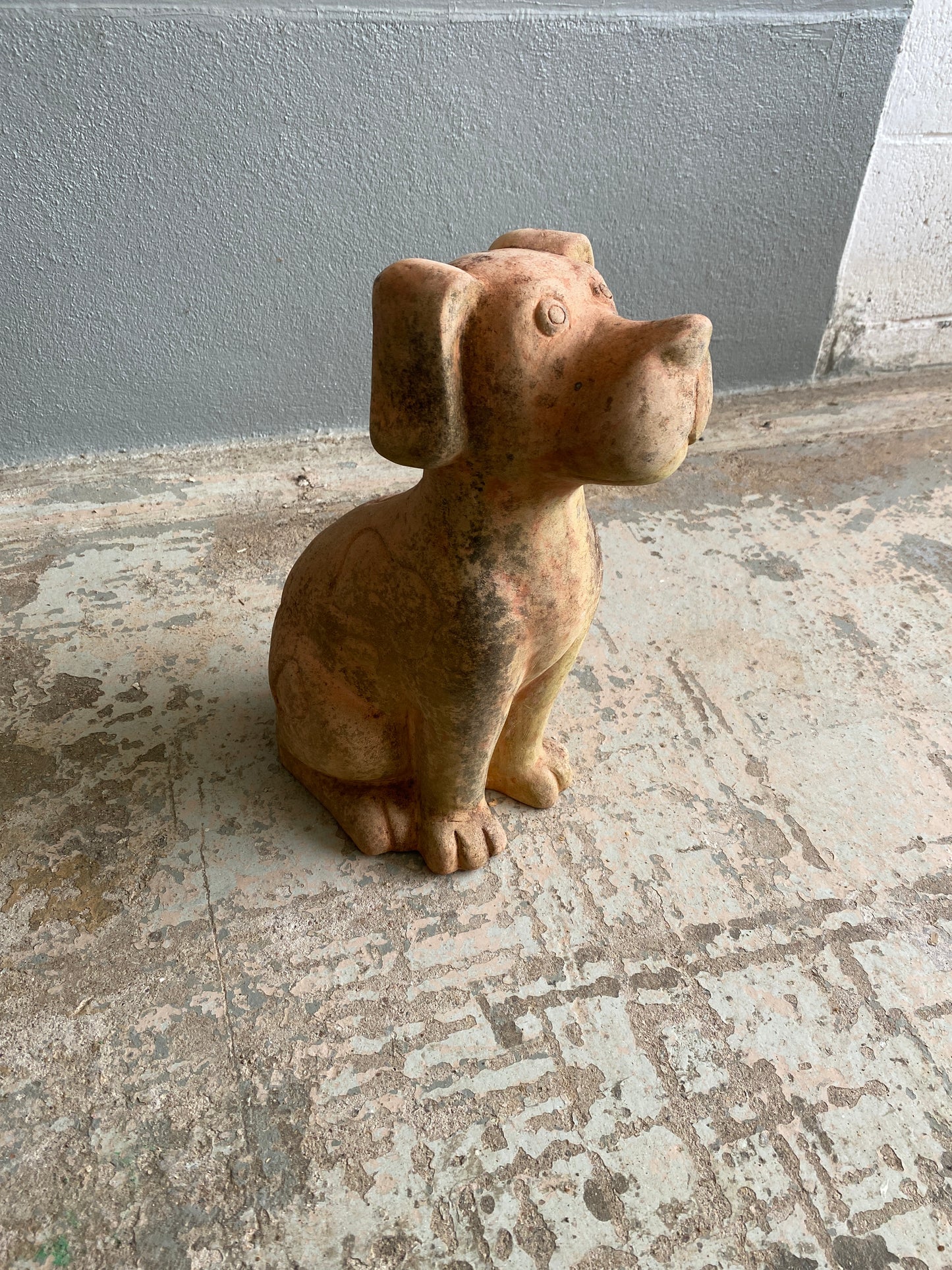 Vintage Terracotta Hound Garden Ornament