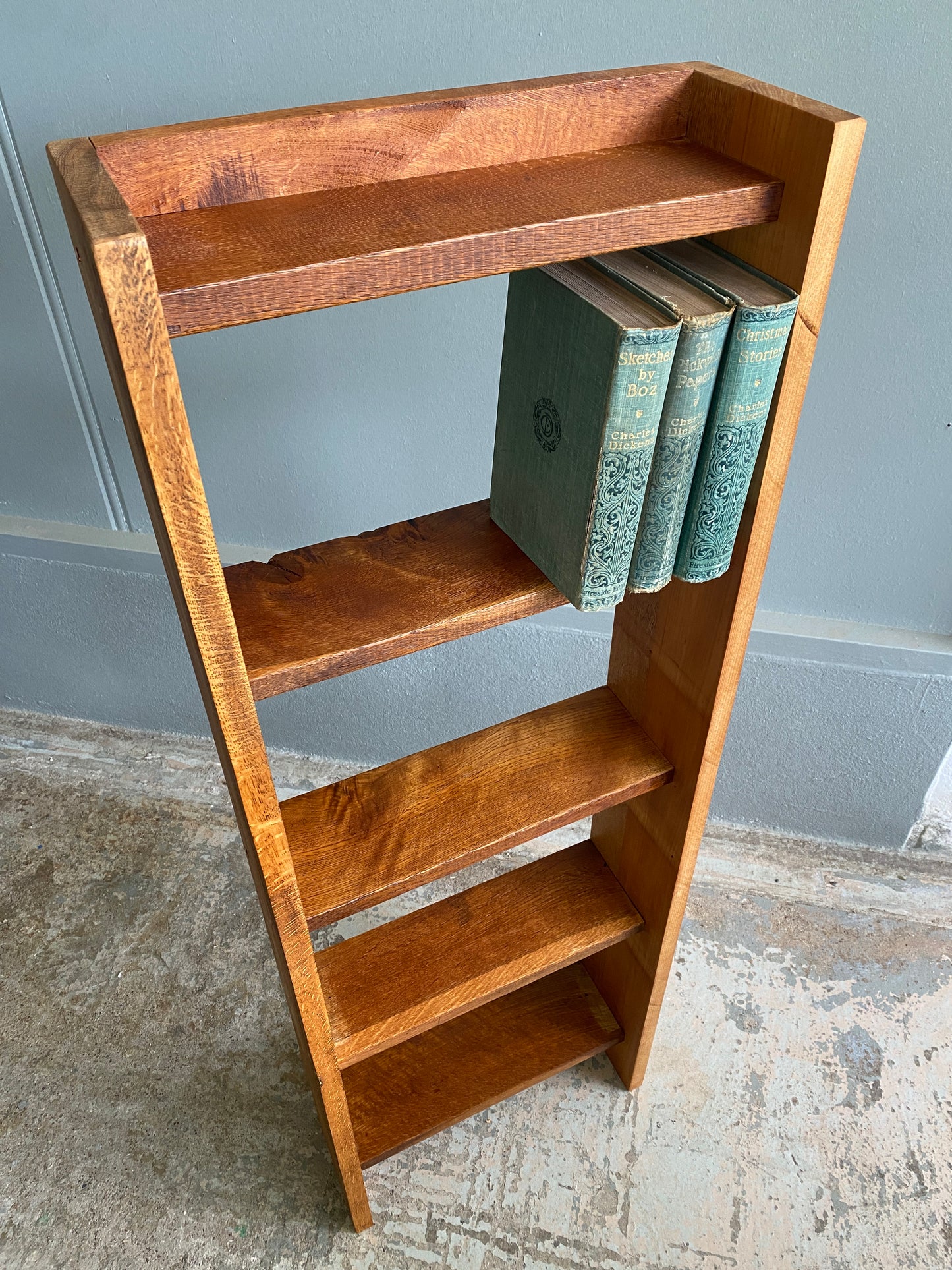 Vintage Oak Ladder Bookcase