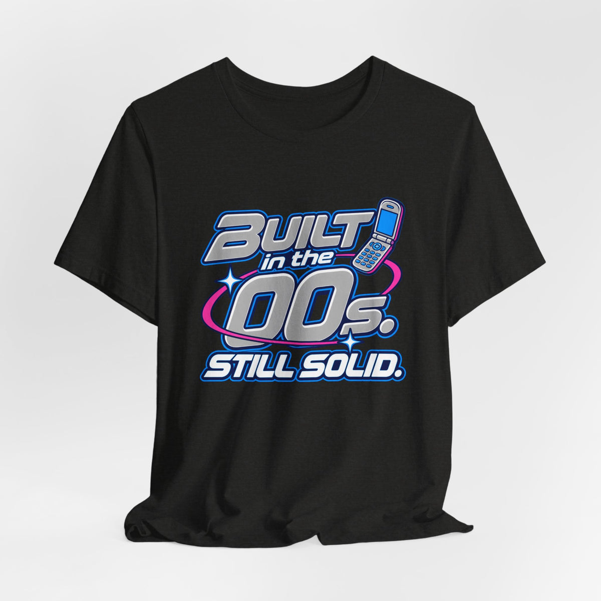 Built in the 00s. Still Solid Tee in Black Heather, styled photo
