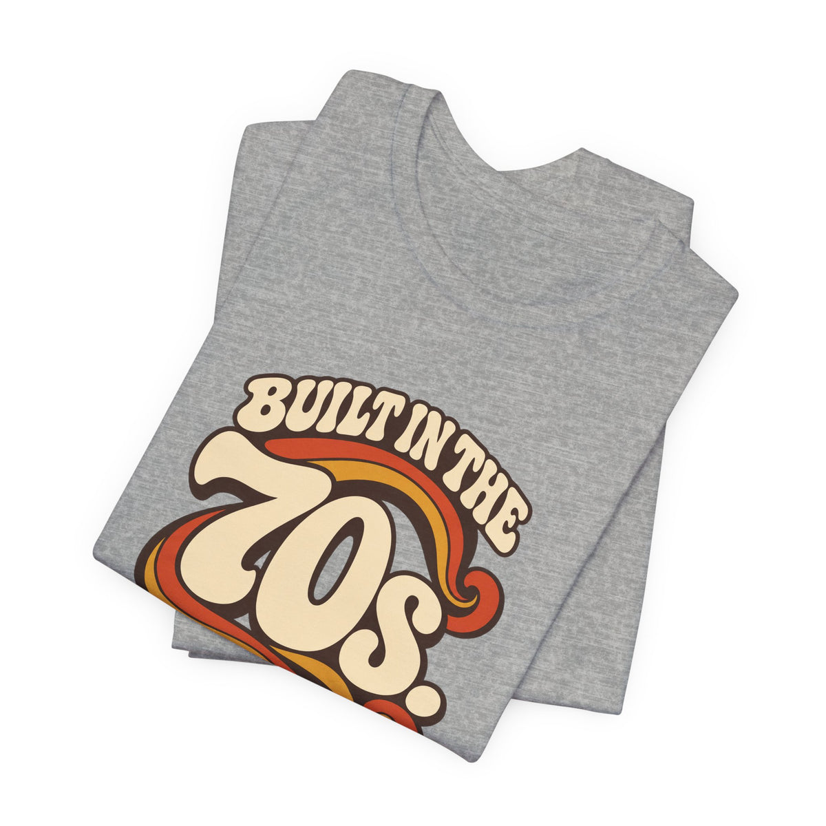 Built in the 70s. Still Solid Tee in Athletic Heather, folded