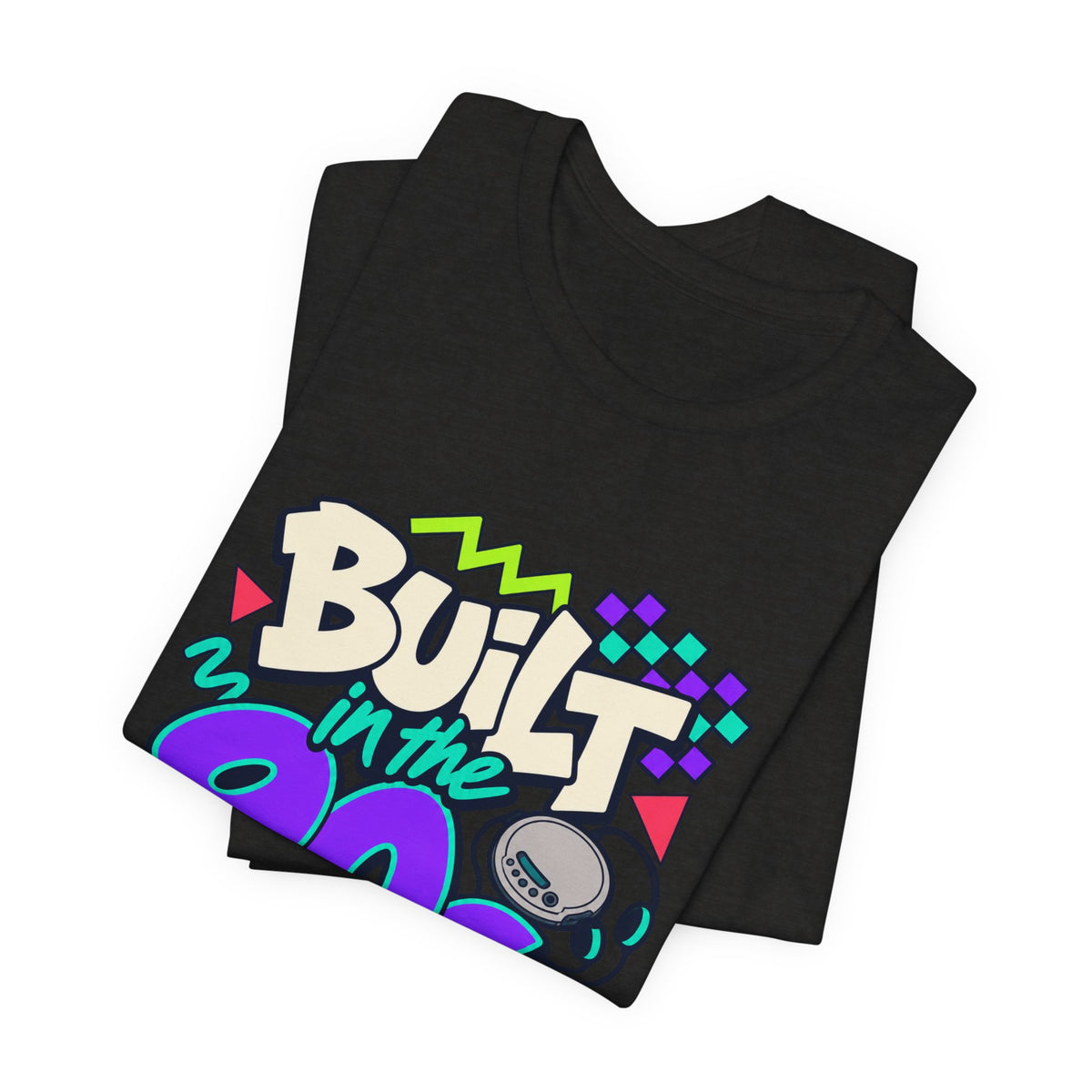 Built in the 90s. Still Solid Tee in Black Heather, folded
