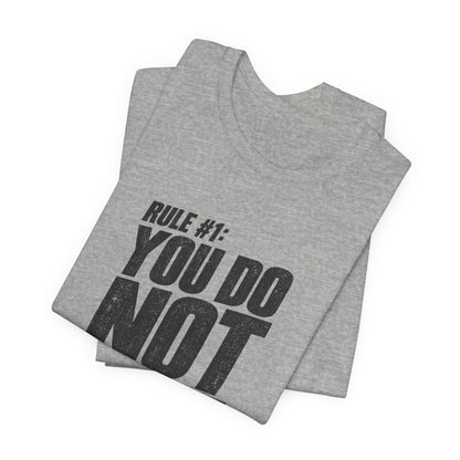 Rule #1 No Wobble Club tee, folded