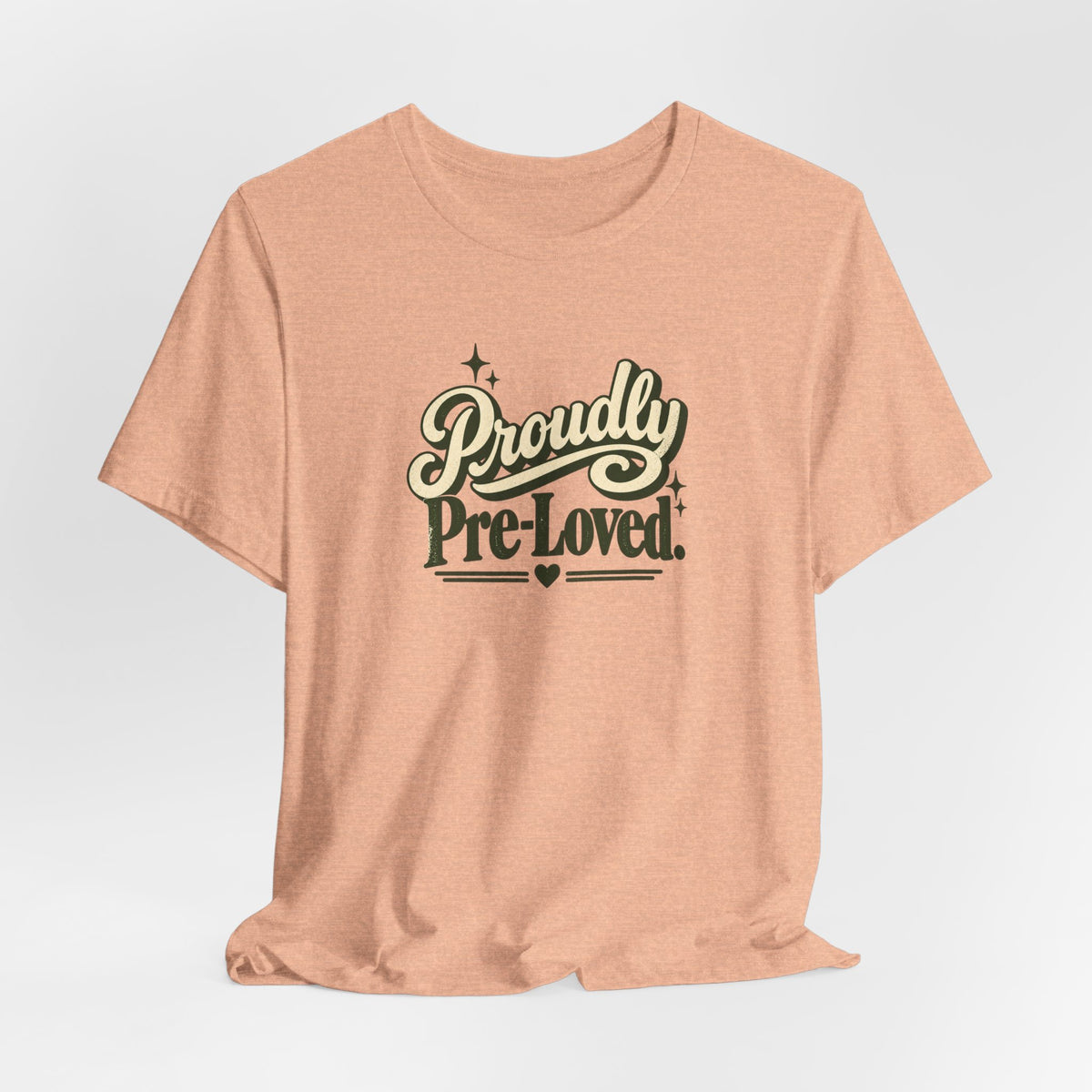Proudly Pre-Loved tee, Heather Peach, lifestyle