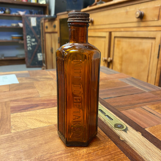 1900s Amber Poison Bottle 160mm