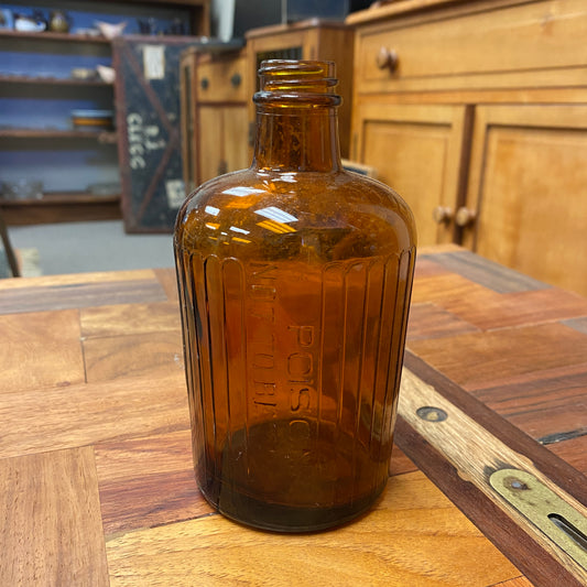 1900s Amber Poison Bottle Round 160mm