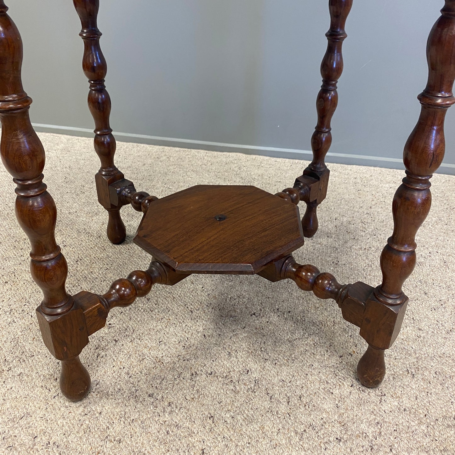 1920 Rosewood Drop Leaf Octagonal Side Table