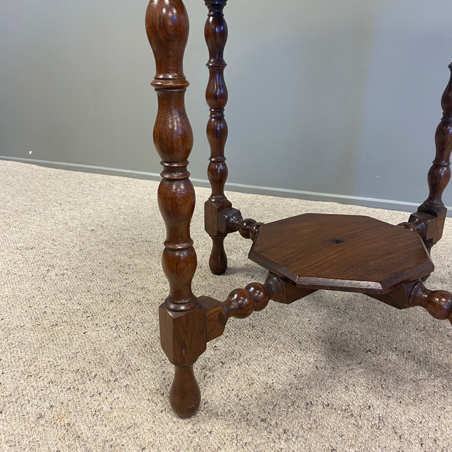 1920 Rosewood Drop Leaf Octagonal Side Table