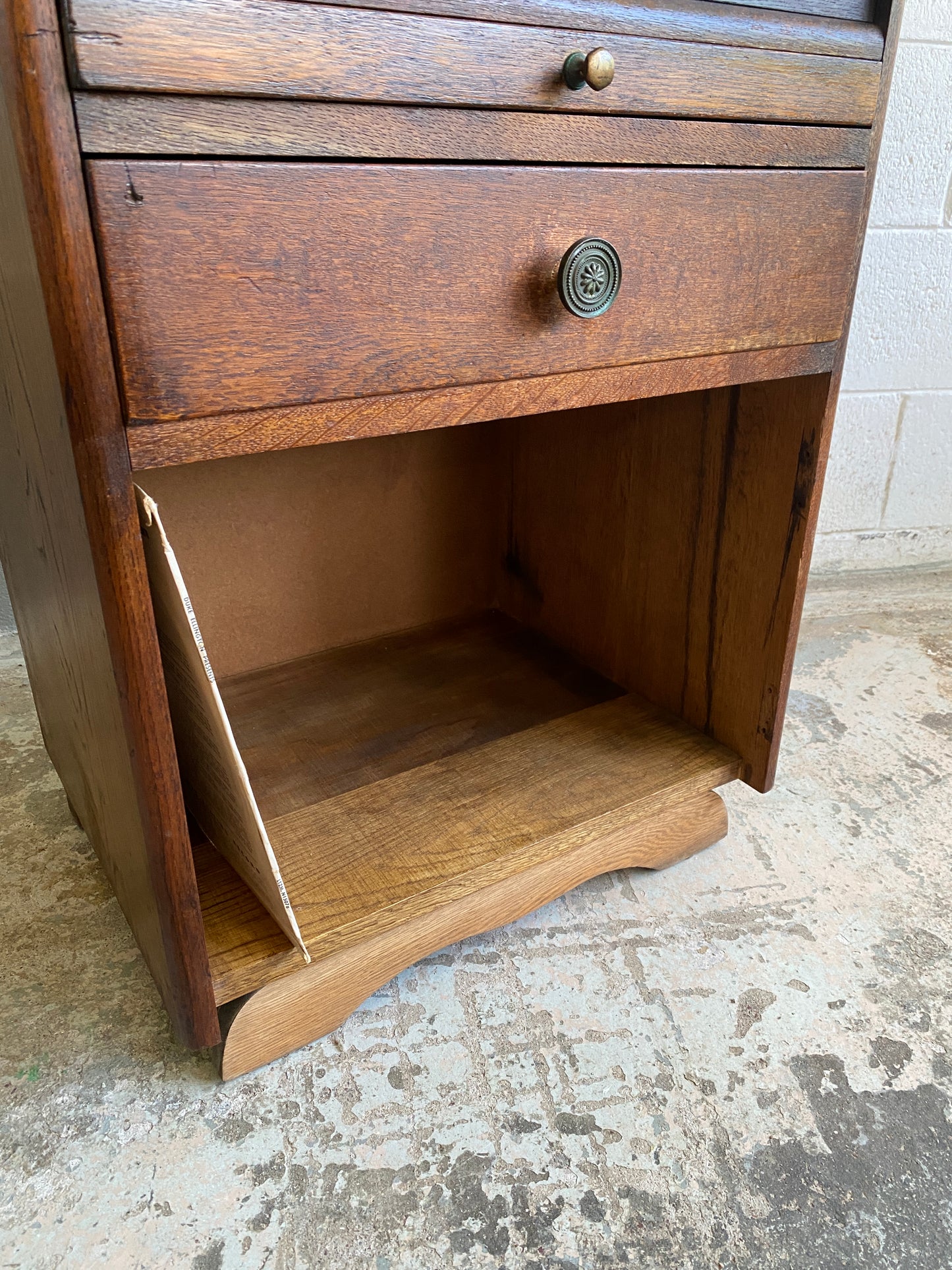 1920s Oak Drinks Cabinet with Tambour
