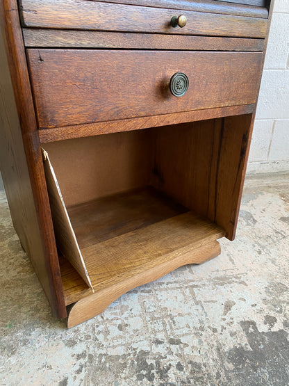 1920s Oak Drinks Cabinet with Tambour