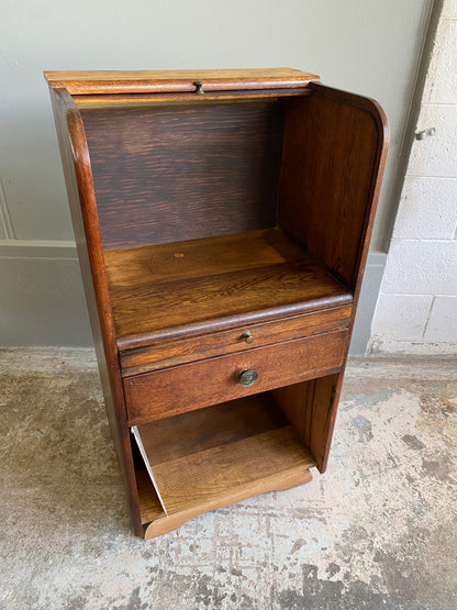 1920s Oak Drinks Cabinet with Tambour