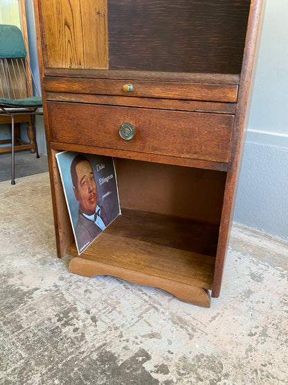 1920s Oak Drinks Cabinet with Tambour