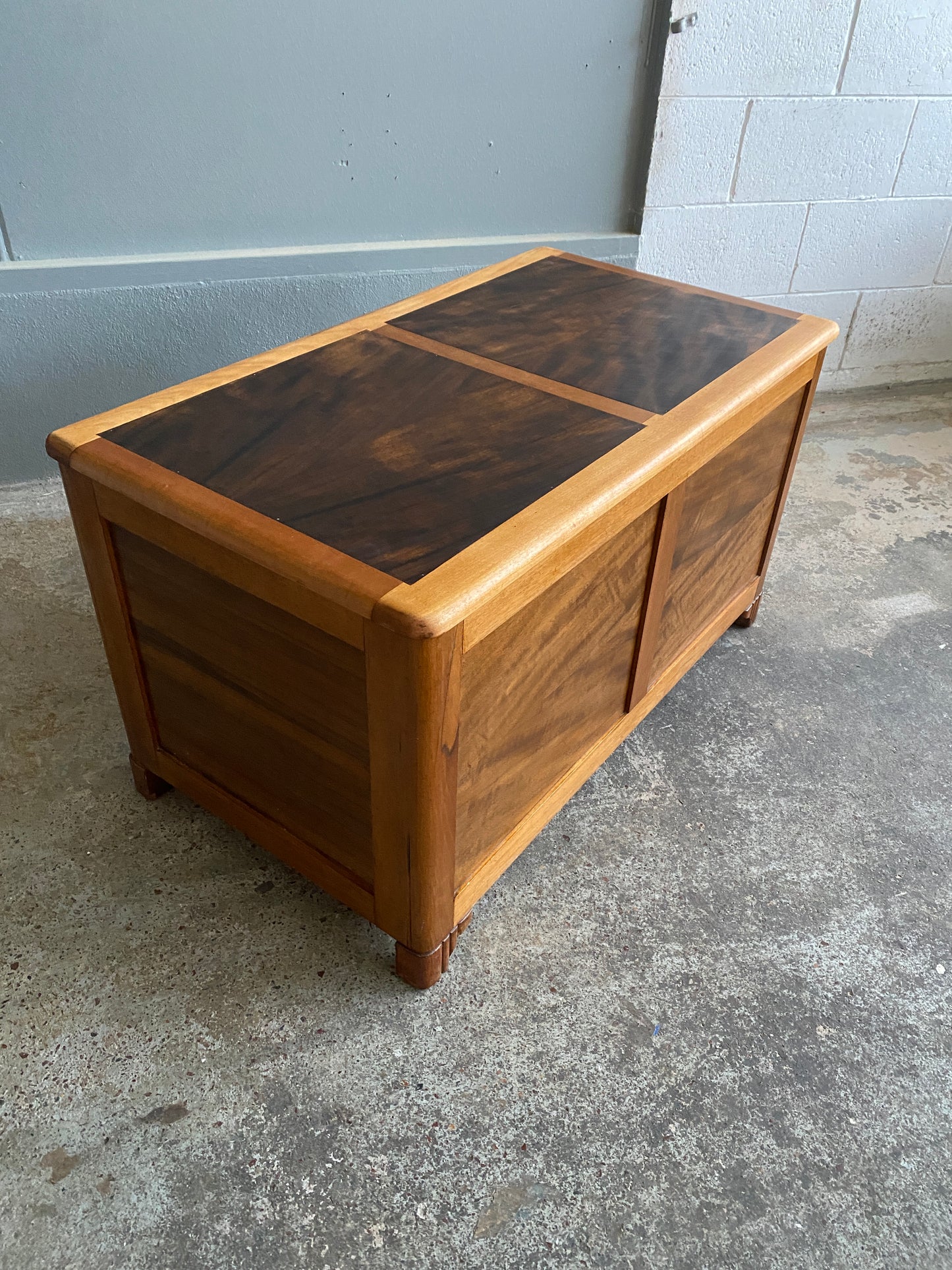1930s Art Deco Teak Blanket Box