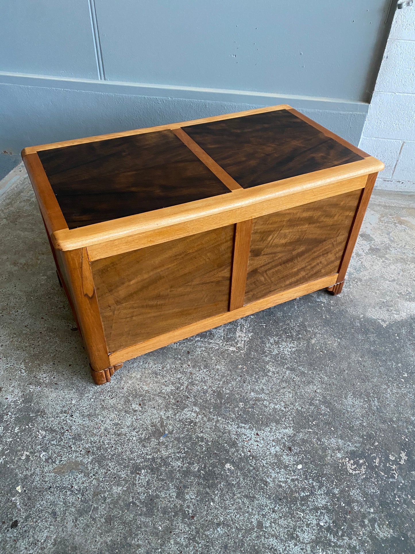 1930s Art Deco Teak Blanket Box