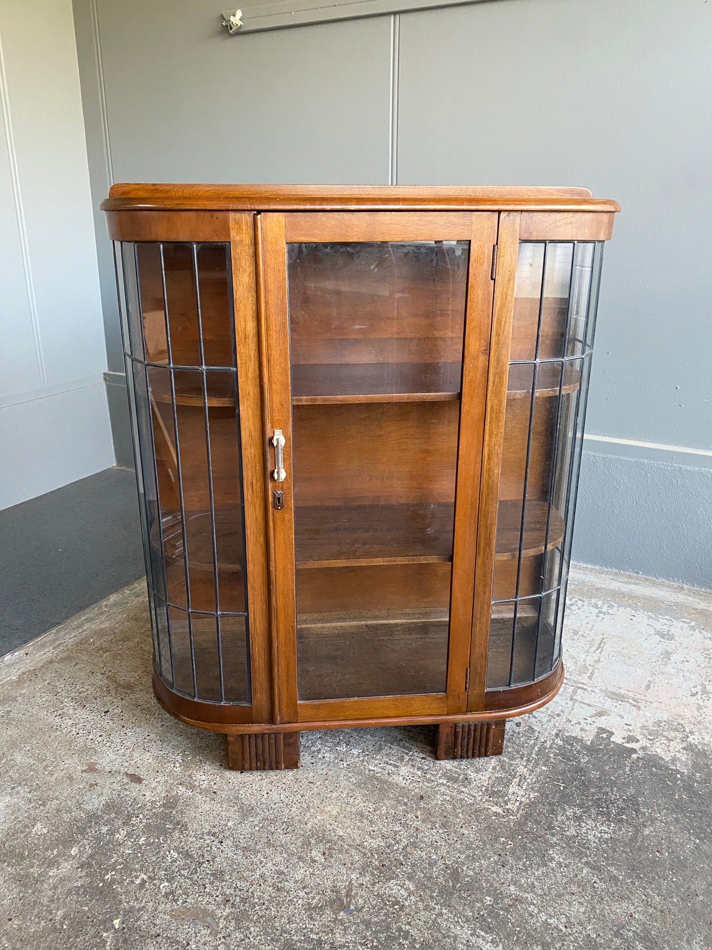 1930s Art Deco Teak Lead light