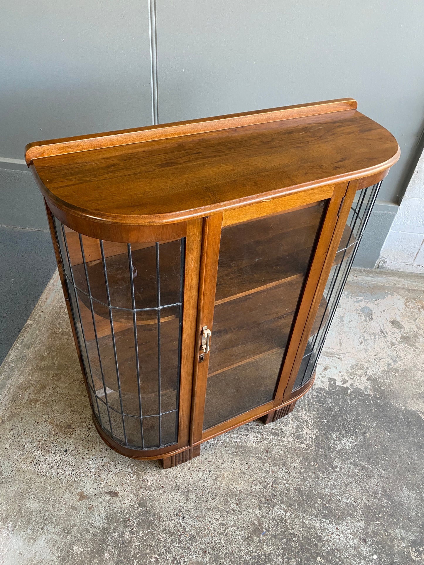 1930s Art Deco Teak Lead light