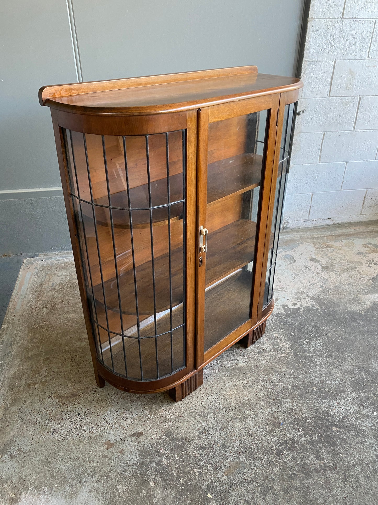 1930s Art Deco Teak Lead light