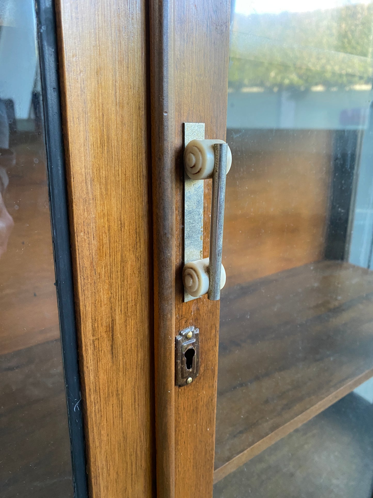 1930s Art Deco Teak Lead light