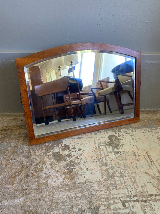 1940s Oak Art Deco Mirror