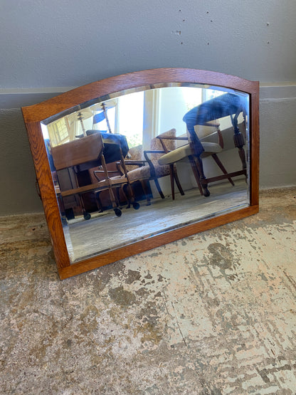 1940s Oak Art Deco Mirror