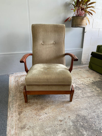 1950s European Olive Valour Arm Chair