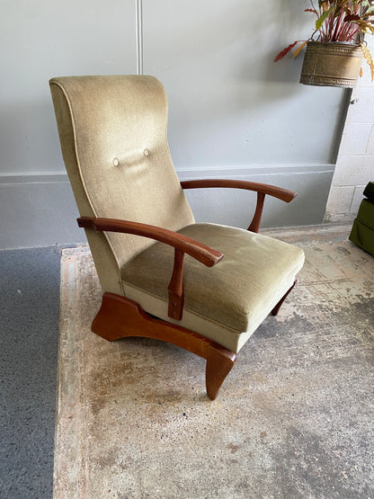 1950s European Olive Valour Arm Chair