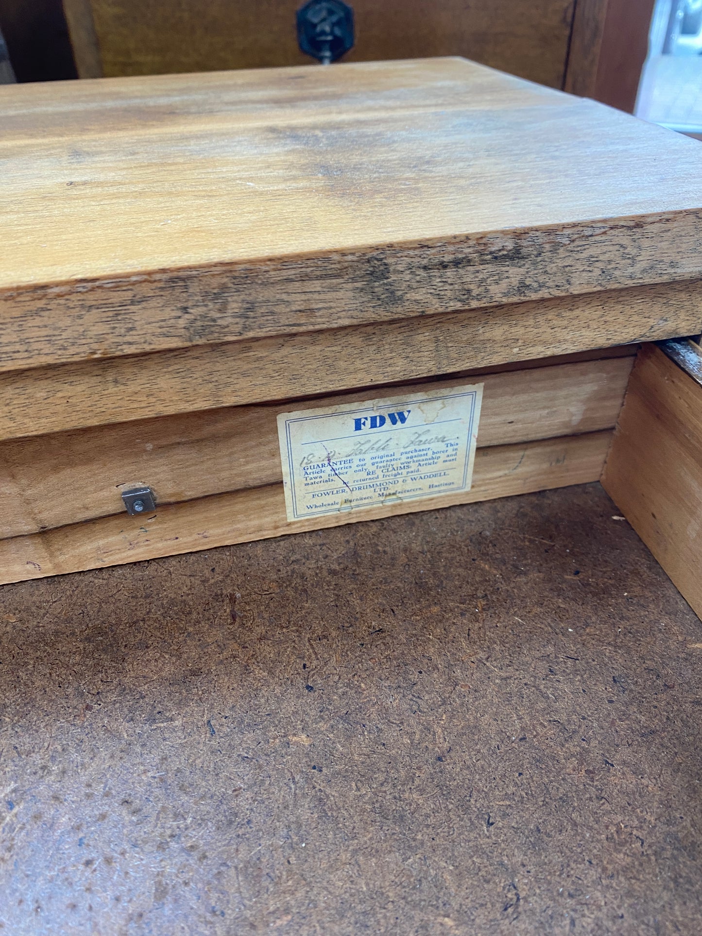 1950s Fowler, Drummond & Waddell Oak End Table